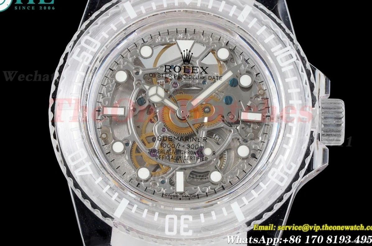 A2824 Acrylic F8F Skeleton Date No Submariner RU Dial 40MM 1210